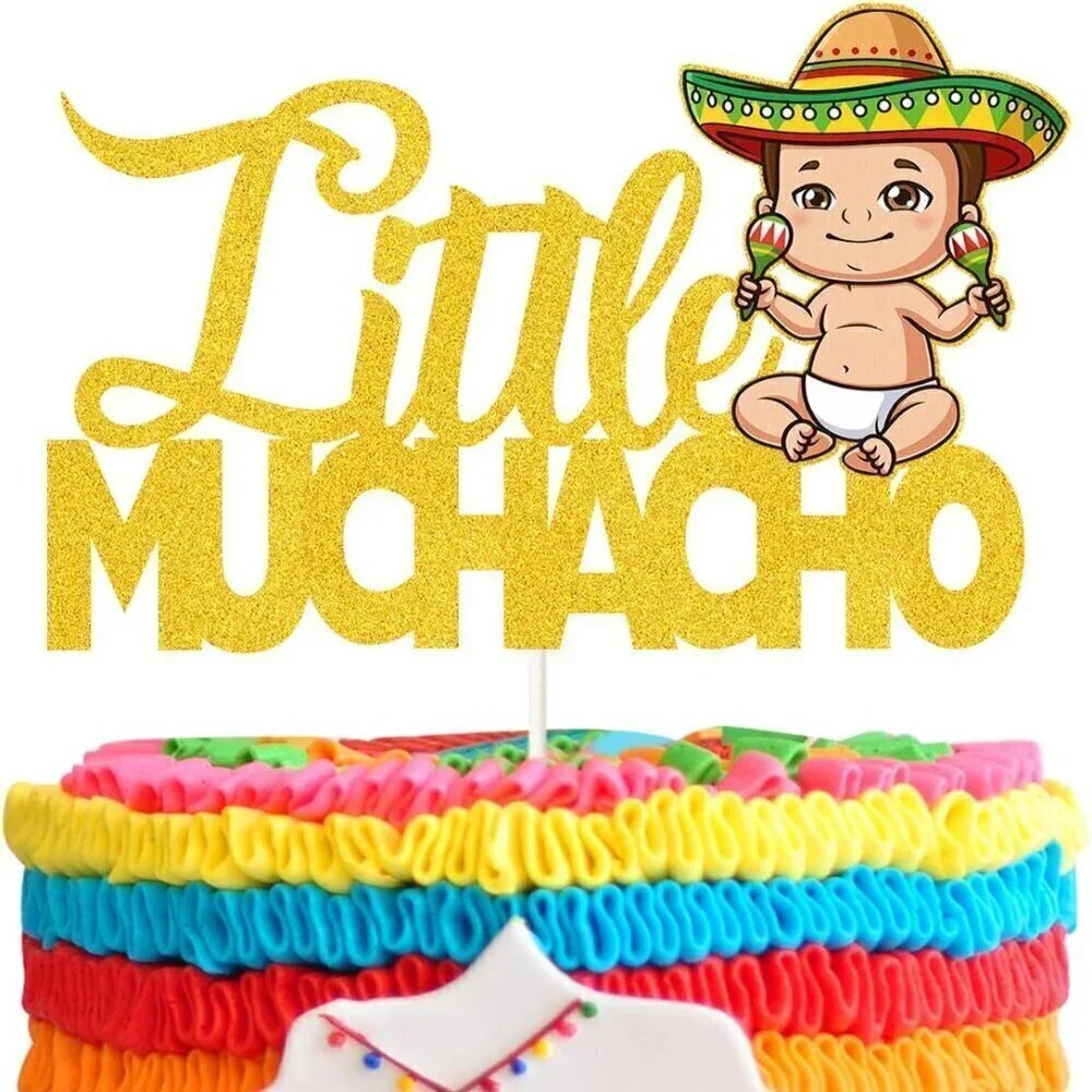 Little Muchacho Cake Decor, Mexican Fiesta Theme Birthday/Baby Shower NIP